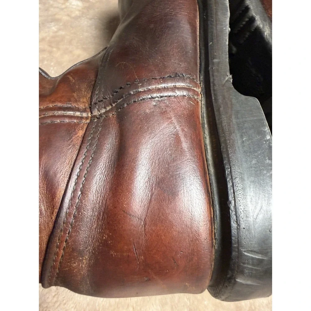 Vintage Red Wing SuperSole Steel Toe Lined Brown Leather Boots 9.5 D USA